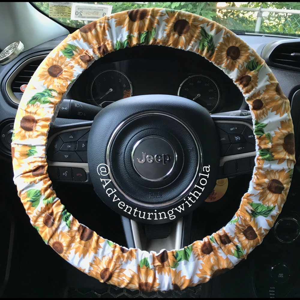 Sunflower - Boho Hippie Steering Wheel Cover